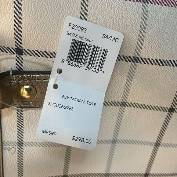 NWT Coach Peyton Tattersall Tote; animal-free smoke-feee home. - Picture 4 of 7